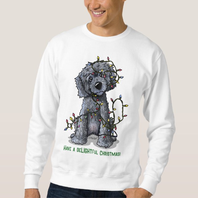 Sweatshirt KiniArt Doodle noir Délicieux Noël (Devant)