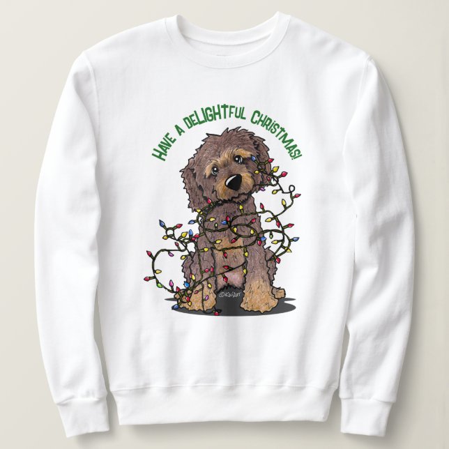Sweatshirt KiniArt Goldendoodle délicieux Noël (Design devant)