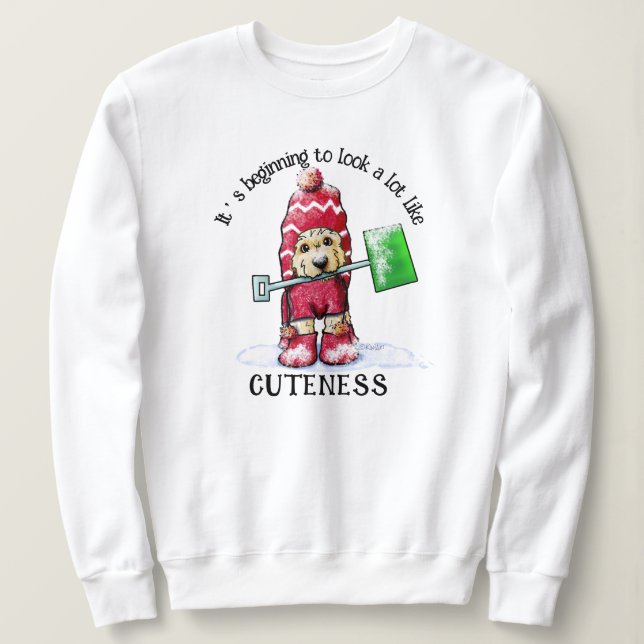 Sweatshirt KiniArt Hiver DoodleMoji Chien (Design devant)