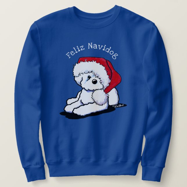 Sweatshirt KiniArt Noël Bichon Frise (Design devant)