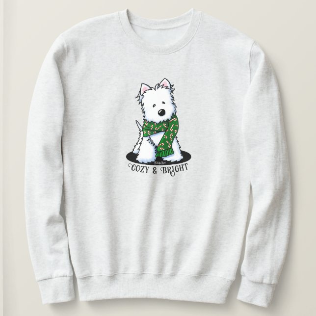 Sweatshirt KiniArt Westie Chien de Noël  (Design devant)