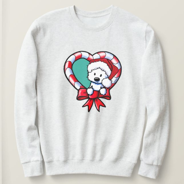 Sweatshirt KiniArt Westie Christmas Love (Design devant)