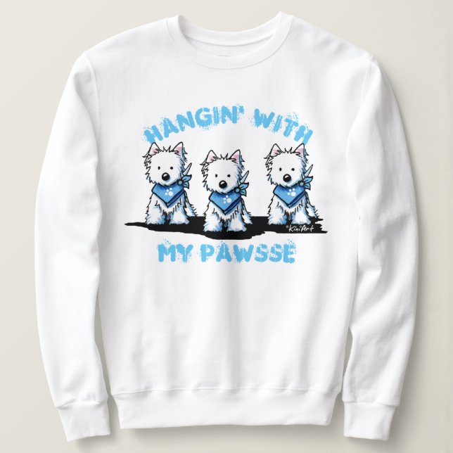 Sweatshirt KiniArt Westie Trio My Pawsse (Design devant)