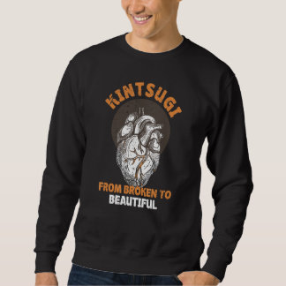 Sweatshirt Kintsugi Japonais Réparer Poterie Coeur d'or
