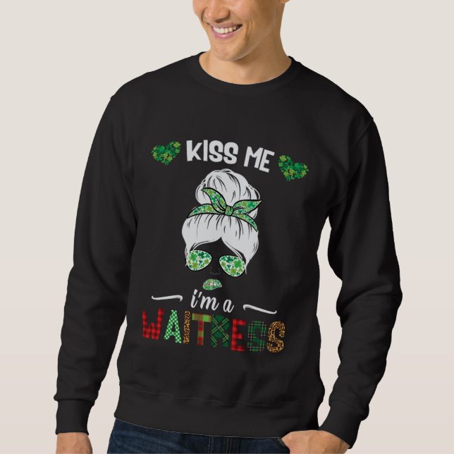 Sweatshirt kiss me i am a waitress for women waitress waiter  (Devant)