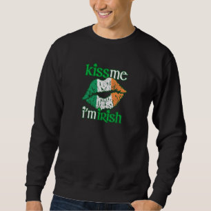 Sweatshirt Kiss Me I M Irish St Patrick Adult Distressé Desi