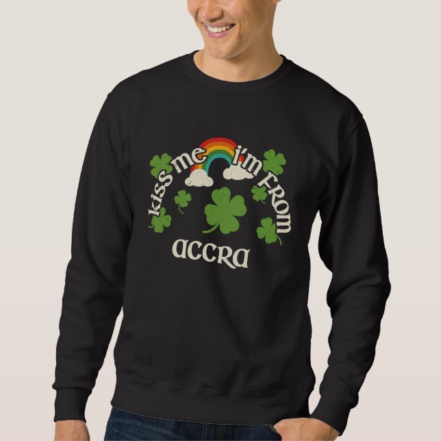Sweatshirt Kiss Me Shamrock  City St Patrick's Day Accra (Devant)
