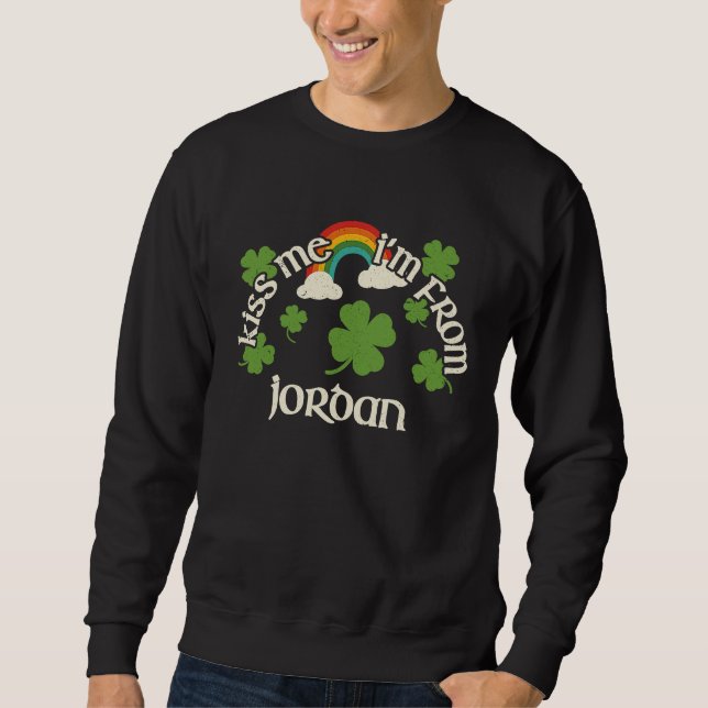 Sweatshirt Kiss Me Shamrock  Funny St Patrick's Day Jordan (Devant)