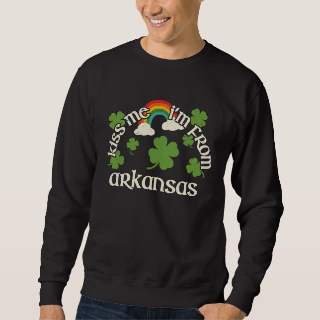 Sweatshirt Kiss Me Shamrock  State St Patrick's Day Arkansas (Devant)
