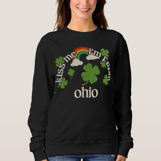 Sweatshirt Kiss Me Shamrock  State St Patrick's Day Ohio (Devant)