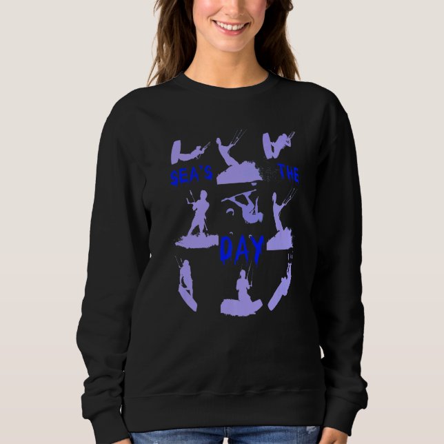 Sweatshirt Kiteboarder Silhouette Montage Seas The Day Lilac (Devant)