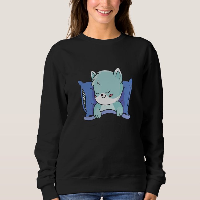 Sweatshirt Kitty animal de compagnie couchant chat mignonne c (Devant)