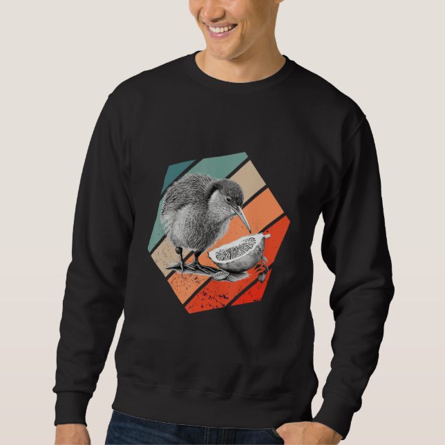 Sweatshirt Kiwi Bird Hexa Retro National Bird Flightless New  (Devant)