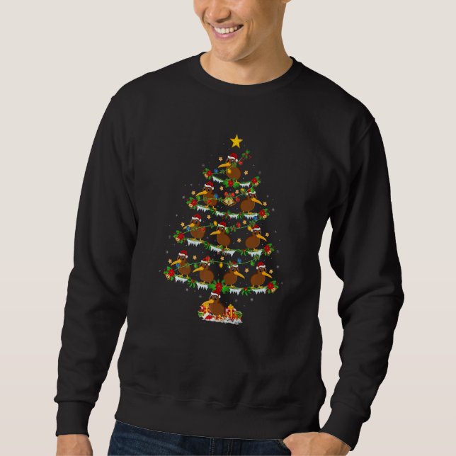 Sweatshirt Kiwi Bird  Xmas Lights Kiwi Bird Christmas Tree (Devant)