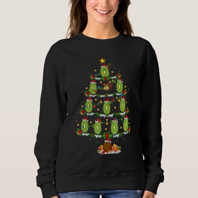 Sweatshirt Kiwi Fruit  Xmas Lights Kiwi Fruit Christmas Tree (Devant)