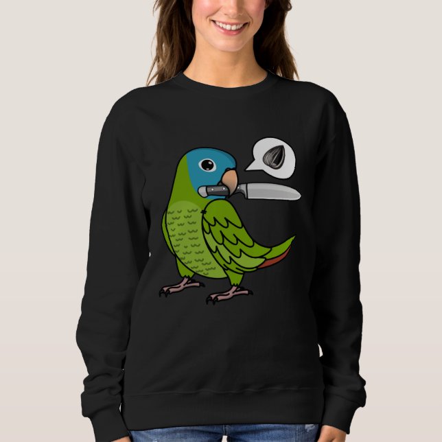 Sweatshirt Knife Parrot Wants Seeds I Blue crowned Conure (Devant)