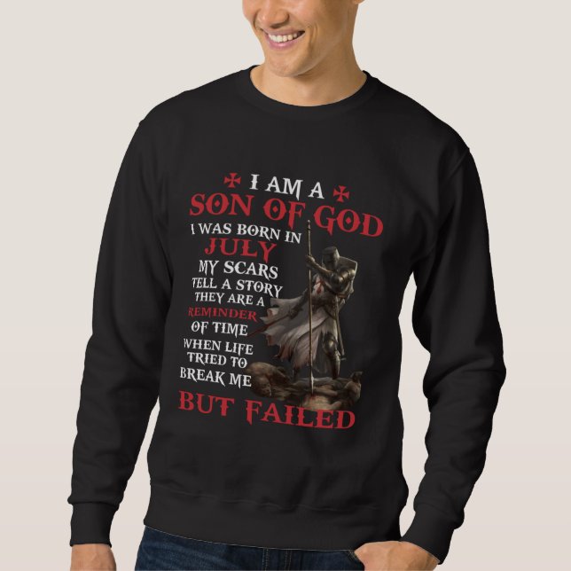 Sweatshirt Knight Templar Christian I Was Born In July I m Ch (Devant)