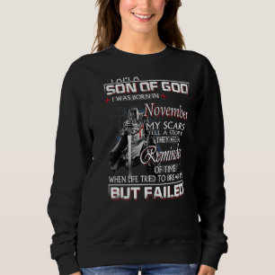 Sweatshirt Knight Templar Je suis un fils de Dieu Novembre ch