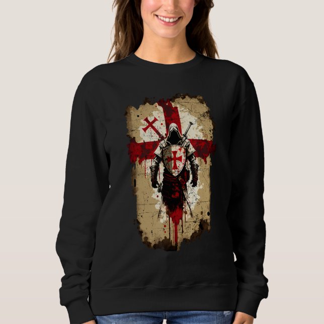 Sweatshirt Knights Templar Crusader Cross Soldier of Christ F (Devant)