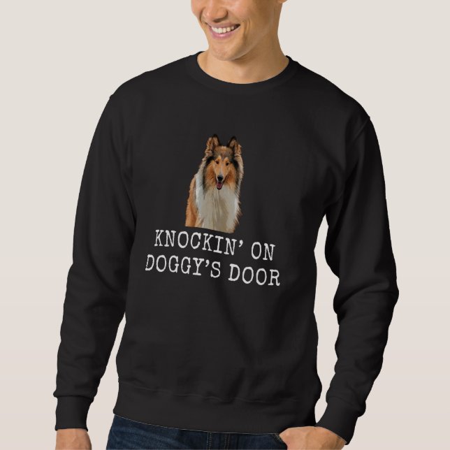 Sweatshirt Knockinu2019 Sur Doggyu2019S Porte Drôle Chien pap (Devant)