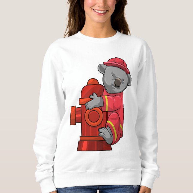 Sweatshirt Koala as Firefighter with Fire hydrant (Devant)