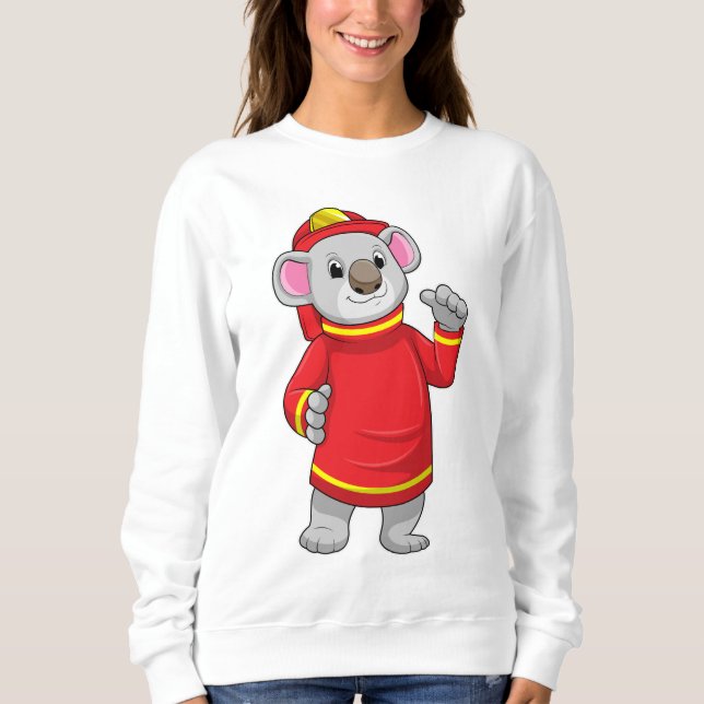 Sweatshirt Koala as Firefighter with Helmet (Devant)