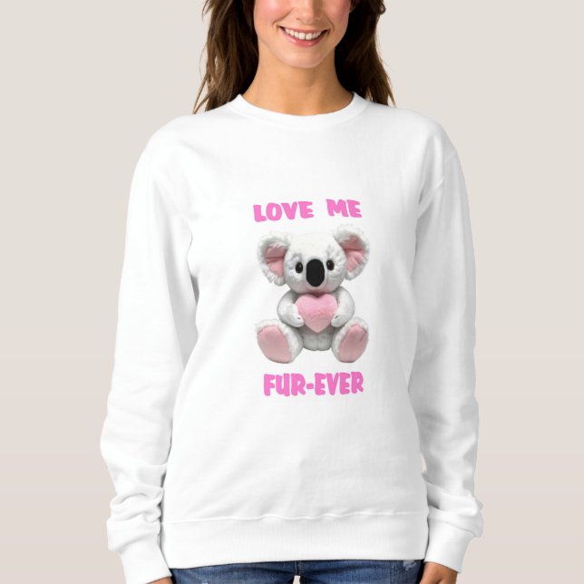 Sweatshirt Koala Bear Hugging Coeur rose Saint Valentin Cadea (Devant)