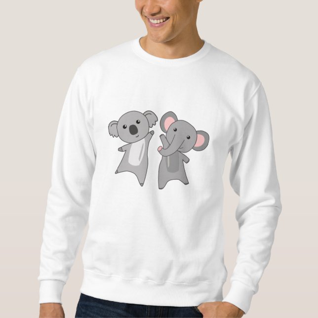 Sweatshirt Koala Elephant Beaux Animaux Pour Enfants (Devant)