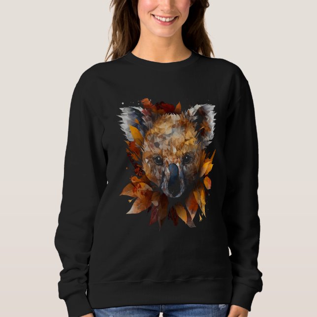 Sweatshirt Koala Feuilles d'Automne Illustration Colorée  Ani (Devant)