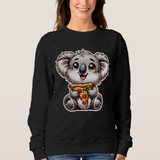 Sweatshirt Koala Mignon Mangeant une Pizza Amoureux de Pizza 