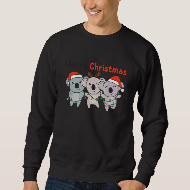 Sweatshirt Koala Noël Arbre de Noël Animaux Mignon Koala  (Devant)