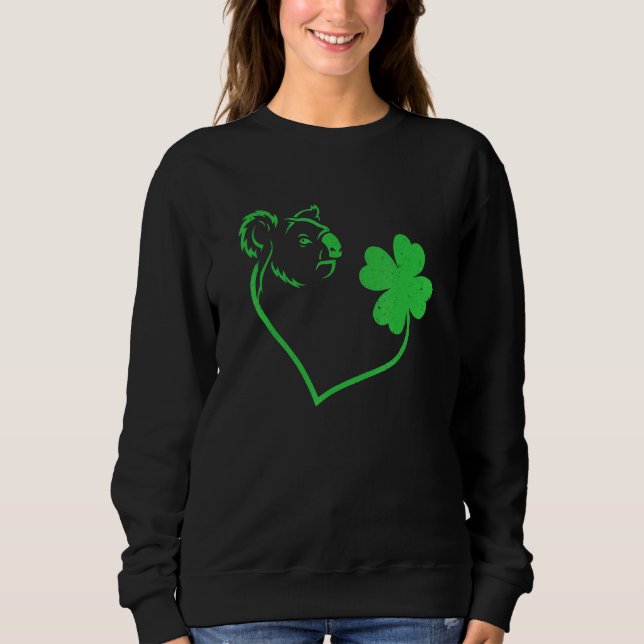Sweatshirt Koala Shamrock Heart C Leaf St Patrick's Day (Devant)