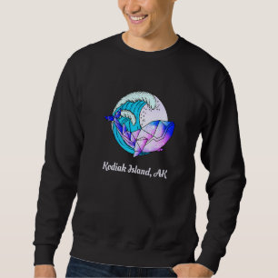Sweatshirt Kodiak Island Ak Peinture japonaise Géométrique Or
