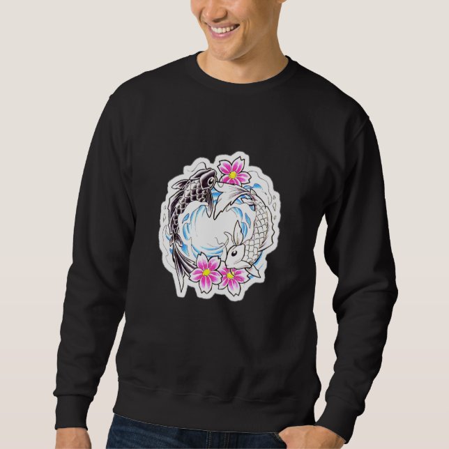 Sweatshirt Koi Fish In Love Yin Et Yang (Devant)