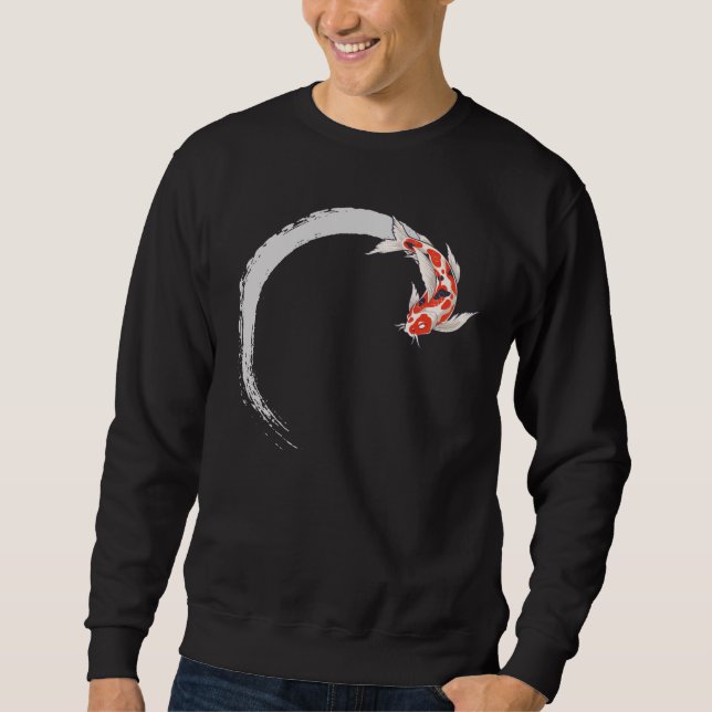 Sweatshirt Koi Japonais Enso Poisson Carpe Cercle (Devant)