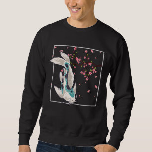 Sweatshirt Koi Poisson Fleur de cerisier Japonais Pêche à l