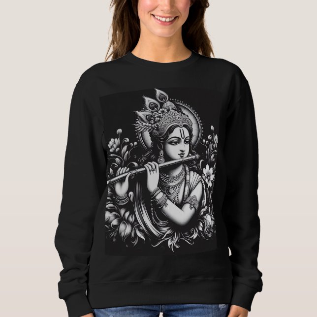 Sweatshirt Krishna Noir et Blanc (Devant)