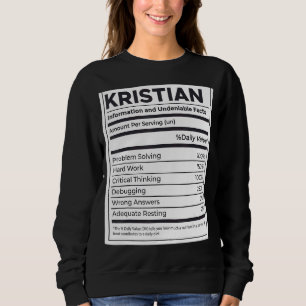 Sweatshirt Kristian Nutrition Information Problème Résoudre H