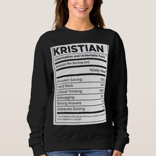 Sweatshirt Kristian Nutrition Information Problème Résoudre H (Devant)
