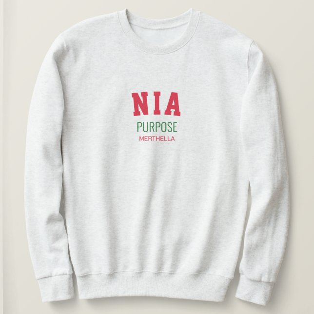Sweatshirt Kwanzaa NIA Objectif Personnalisé (Design devant)
