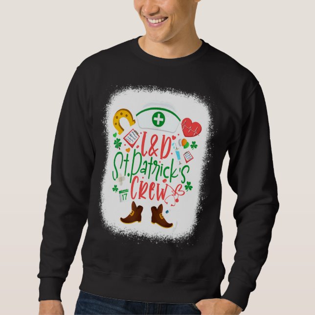 Sweatshirt L D St patrick Infirmière Équipage St Patrick Jour (Devant)