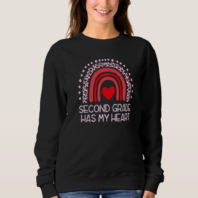 Sweatshirt La 2e année a mon coeur Rainbow Teacher Vale (Devant)