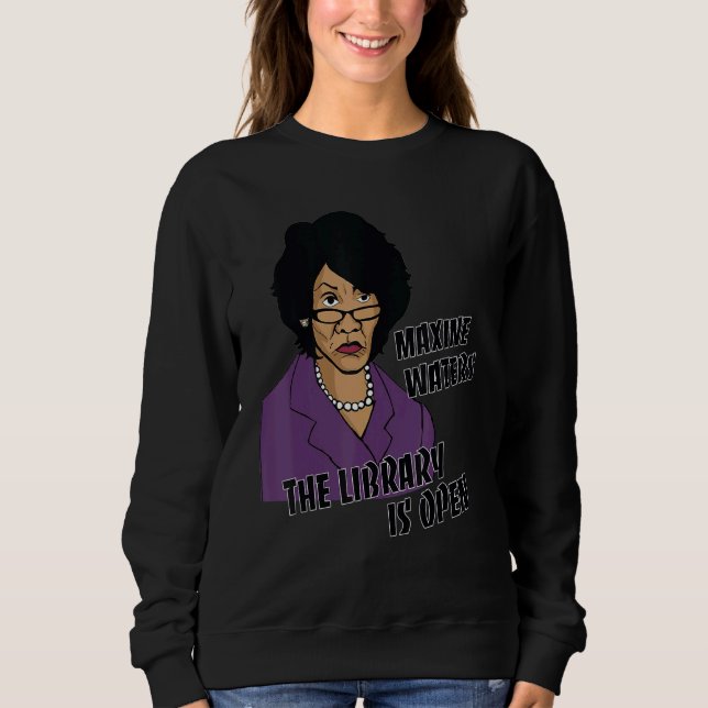 Sweatshirt La Bibliothèque Maxine Noir Et Blanc Est Ouverte L (Devant)