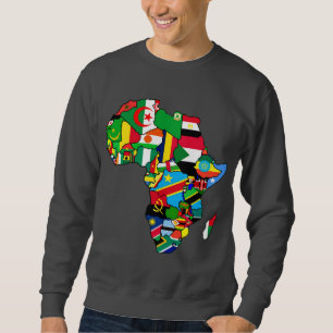 Sweatshirt La carte africaine des drapeaux de l'Afrique dans