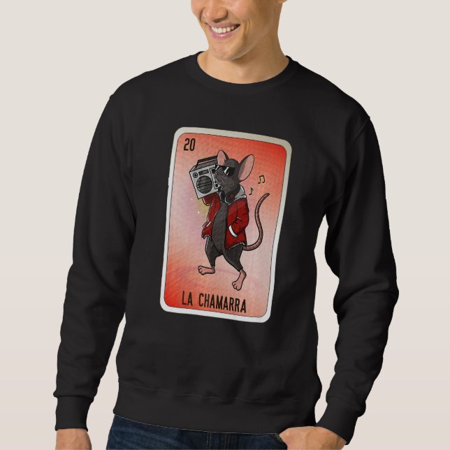 Sweatshirt La Chamarra Mexican Slang Lottery Bingo Cards   (Devant)