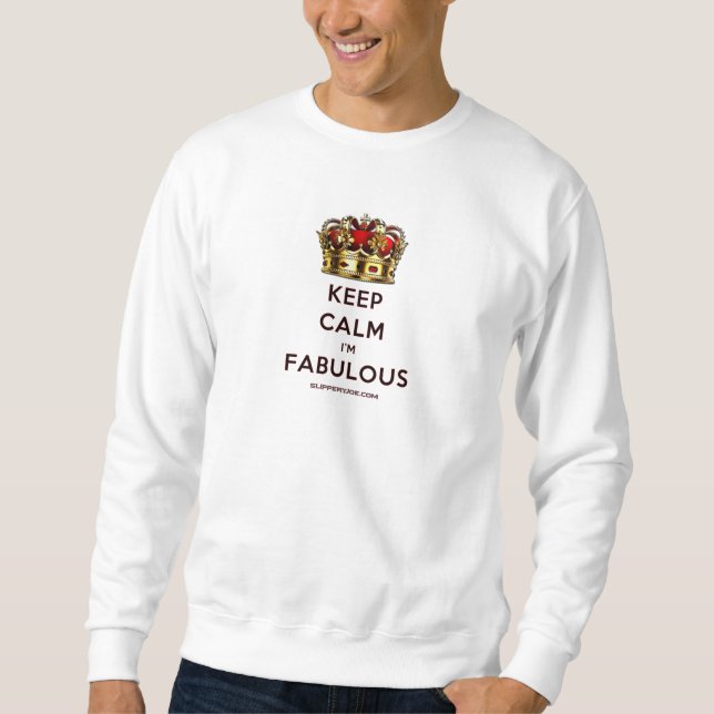 Sweatshirt La couronne dorée rouge de SlipperyJoe reste calme (Devant)