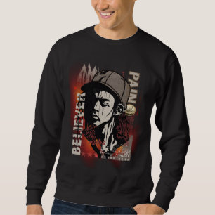 Sweatshirt La douleur fait croire Motivation Graphique Grun