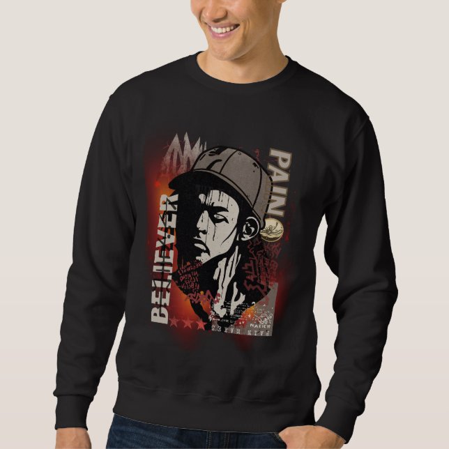 Sweatshirt La douleur fait croire Motivation | Graphique Grun (Devant)