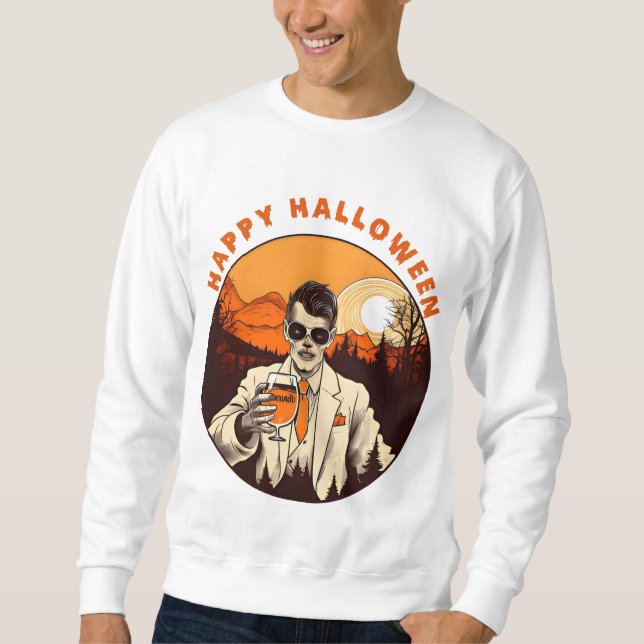 Sweatshirt La Éffrayante de Dracola, Halloween, Bière Bravo (Devant)