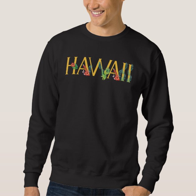 Sweatshirt La Faune Et La Flore De Hawaï Rétro (Devant)